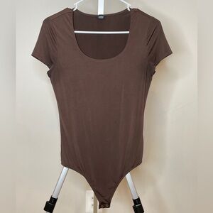 Express Chocolate Brown Short Sleeve Bodysuit